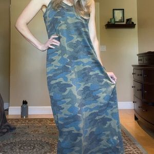 Spaghetti strap camo dress